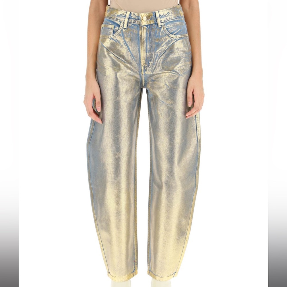 *NWT!* GANNI Gold Stary Relaxed Denim Jeans